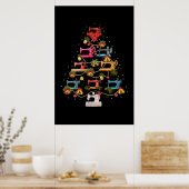 Sneeuwmachine met kerstboom poster (Keuken)