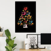 Sneeuwmachine met kerstboom poster (Thuiskantoor)