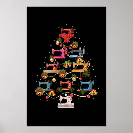 Sneeuwmachine met kerstboom poster (Voorkant)