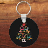 Sneeuwmachine met kerstboom sleutelhanger (Voorkant)
