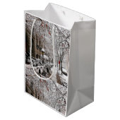 Sneeuwmagie op 23rd St NYC Medium Cadeauzakje (Achterkant Gekanteld)