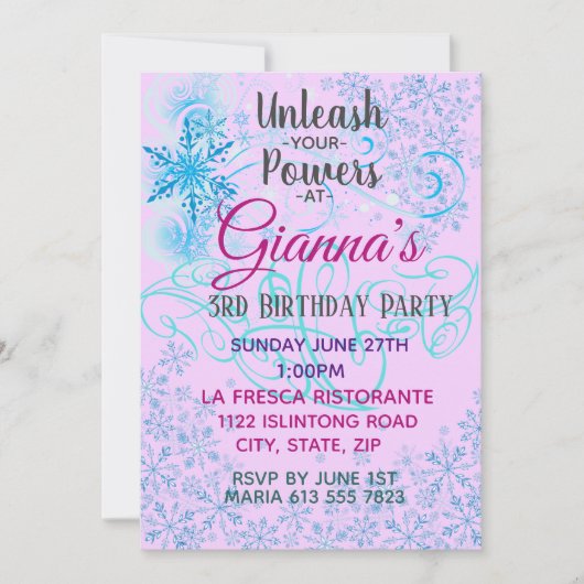 Sneeuwmagie uitnodigen kaart (Voorkant)