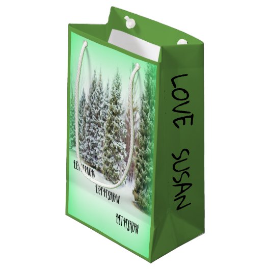 Sneeuwmagie Winterviering Klein Cadeauzakje (Voorkant Gekanteld)