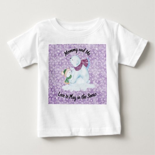 Sneeuwmam en Baby Snowman T-shirt (Voorkant)