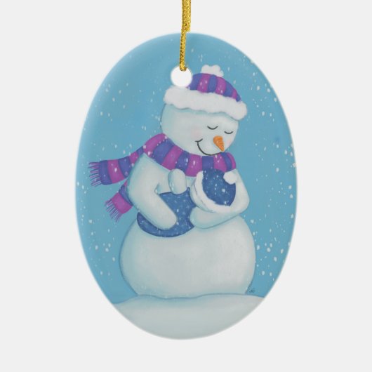 Sneeuwmama en Sneeuwbaby Keramisch Ornament (Voorkant)