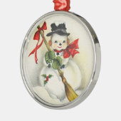 Sneeuwman 001 metalen ornament (Links)
