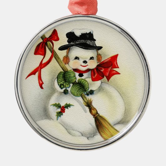 Sneeuwman 001 metalen ornament (Voorkant)