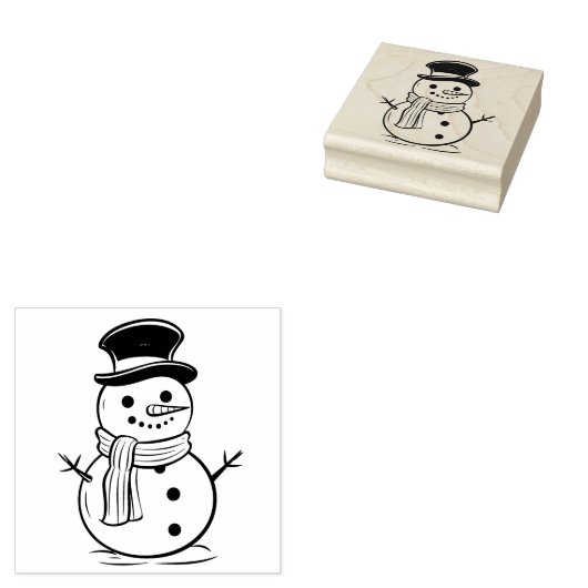 Sneeuwman 1 rubberstempel (Gestempeld)