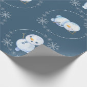 "Sneeuwman" 3 Schattigee sneeuwpopthema Cadeaupapier (Hoek)