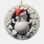 Sneeuwman 3D-effect GEEN werkelijk 3D Keramisch Ornament (Achterkant)