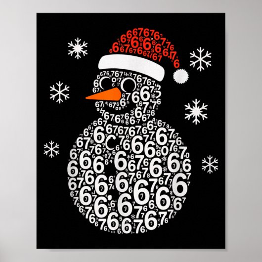 Sneeuwman 67 Zes Zeven 6 7 Meme Kerst Grappige Jon Poster (Voorkant)