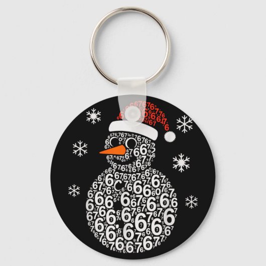 Sneeuwman 67 Zes Zeven 6 7 Meme Kerstmis Grappige Sleutelhanger (Voorkant)