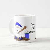 Sneeuwman aan slag koffiemok (Voorkant links)
