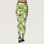 Sneeuwman Aangepaste Leggings Kerst Running Tights (Achterkant)