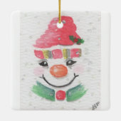 Sneeuwman abstract keramisch ornament (Achterkant)