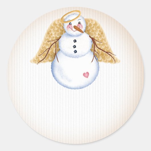 Sneeuwman Angel 2 - Vakantie Stickers (Voorkant)