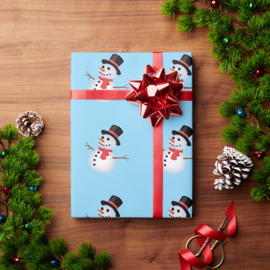 Sneeuwman Baby Blauwe Cadeaupapier (Feestdagen Geschenken)