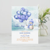 Sneeuwman Baby Boy Baby shower Kaart (Staand voorkant)