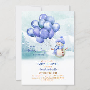 Sneeuwman Baby Boy Baby shower Kaart