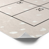 Sneeuwman Baby Shower Raad Verwachte Datum Kalende Poster (Hoek)