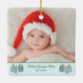 Sneeuwman Baby's 1e Kerstmis Keramisch Ornament (Achterkant)