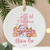 Sneeuwman Baby's 1e Kerstmis Keramisch Ornament