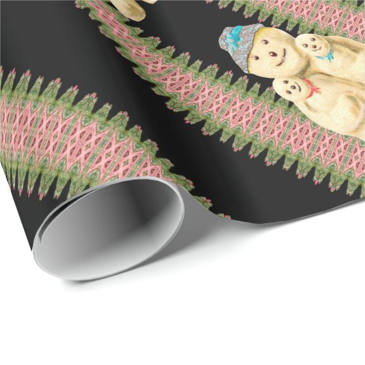 Sneeuwman Baby's Victoriaans Kerstmis Cadeaupapier (Rol Hoek)