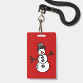 Sneeuwman Badge (Voorzijde met lanyard)