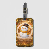 Sneeuwman Bagagelabel (Voorkant (verticaal))