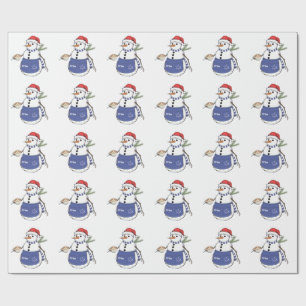 Sneeuwman Barista Kerstmis 2026 Kerstkoffie Cadeaupapier