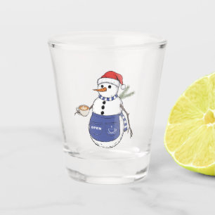 Sneeuwman Barista Kerstmis 2026 Kerstkoffie Shot Glas