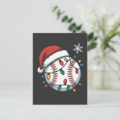 Sneeuwman Baseball Kerstman Baseball Sport Feestdagenkaart (Staand voorkant)