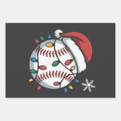 Sneeuwman Baseball Kerstman Baseball Sport Inpakpapier Vel (Voorkant)