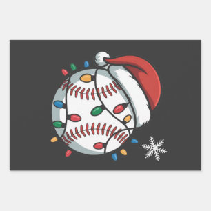 Sneeuwman Baseball Kerstman Baseball Sport Inpakpapier Vel