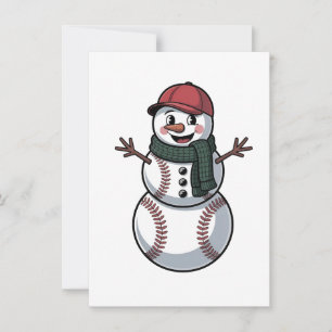 Sneeuwman Baseball Kerstman Baseball Sport Kaart