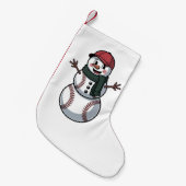 Sneeuwman Baseball Kerstman Baseball Sport Kleine Kerstsok (Voorkant (Hangend))