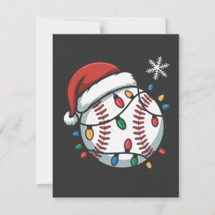 Sneeuwman Baseball Kerstman Baseball Sport Notitiekaartje