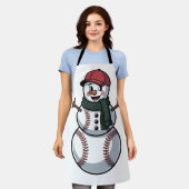 Sneeuwman Baseball Kerstman Baseball Sport Schort (Gedragen)