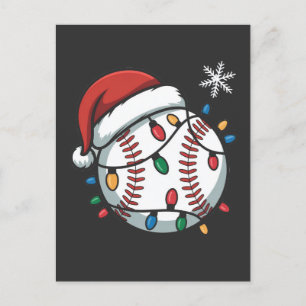 Sneeuwman Baseball Kerstman Baseball Sport Uitnodiging Briefkaart