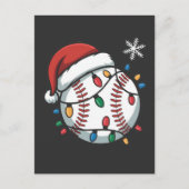 Sneeuwman Baseball Kerstman Baseball Sport Uitnodiging Briefkaart (Voorkant)