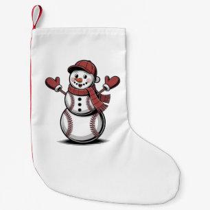 Sneeuwman Baseball Kerstmis Sportliefhebbers Kleine Kerstsok