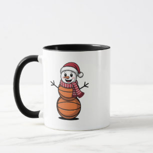 Sneeuwman Basketbal Kerst Sportliefhebbers  Mok