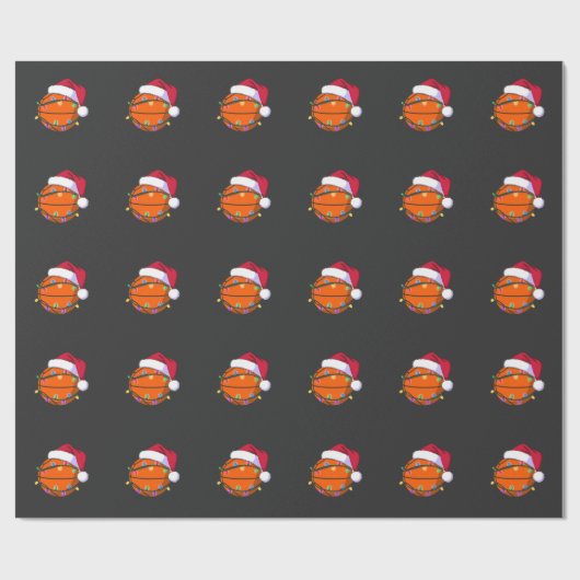 Sneeuwman Basketbal Kerstman Baseball Sport Cadeaupapier (Vlak)