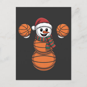 Sneeuwman Basketbal Kerstman Honkbal Sport Feestdagenkaart
