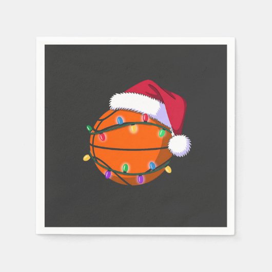 Sneeuwman Basketbal Kerstman Honkbal Sport Servet (Voorkant)