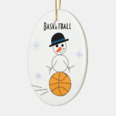 Sneeuwman Basketbalspeler Keramisch Ornament (Links)