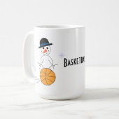Sneeuwman Basketbalspeler Koffiemok (Voorkant links)