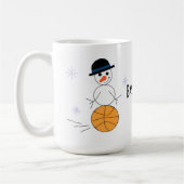 Sneeuwman Basketbalspeler Koffiemok (Links)