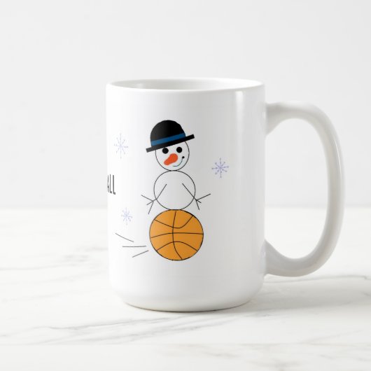 Sneeuwman Basketbalspeler Koffiemok (Rechts)