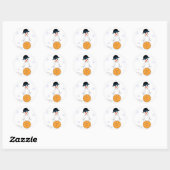 Sneeuwman Basketbalspeler Ronde Sticker (Vel)